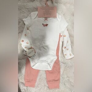 White and Pink Kids Matching Set
